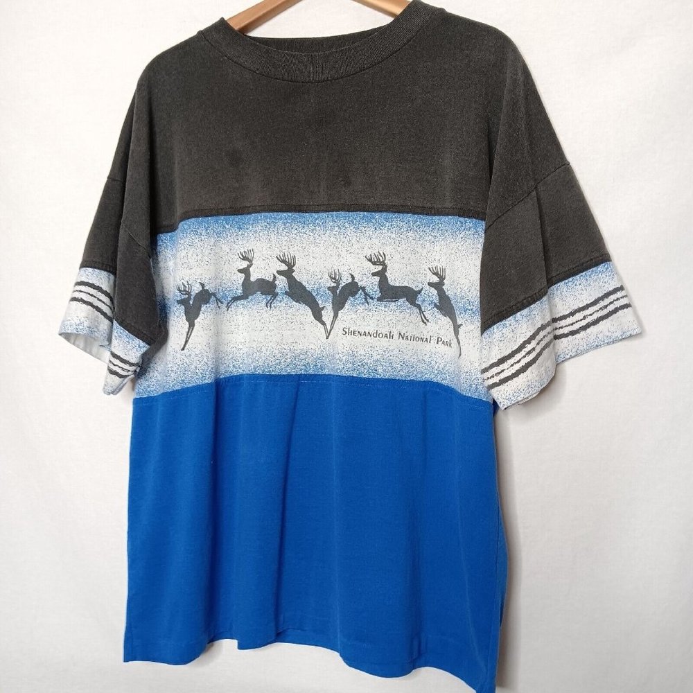 Vintage Shenandoah National Park Virginia XL T Shirt Buck Deer Nature USA Forest